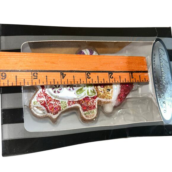 Christopher Radko Celebrations Glass Christmas Ornament Glittery Gingerbread Man - Picture 6 of 6
